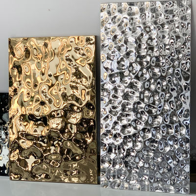 Spiegel Goud Water Effect Roestvrij staal Decoratieve water rimpels Plaat voor 201 304 420J2 317L