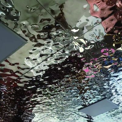 Spiegel Goud Water Effect Roestvrij staal Decoratieve water rimpels Plaat voor 201 304 420J2 317L