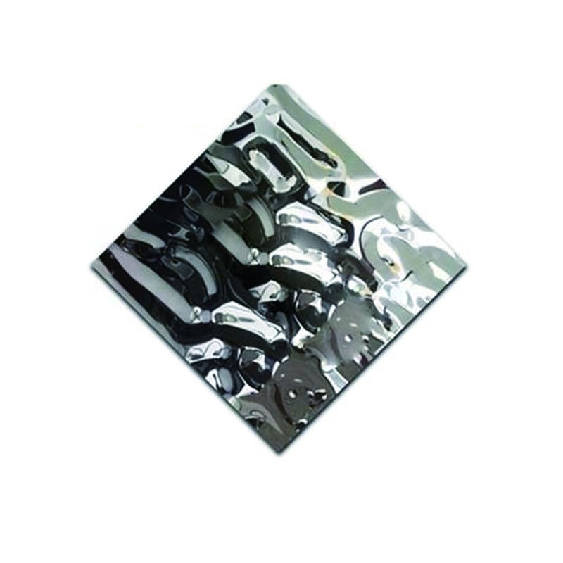 Gepersonaliseerde breedte 301L Grade Water rippels Decoratieve roestvrij staal plaat Metalen wandpaneel voor architectonisch ontwerp
